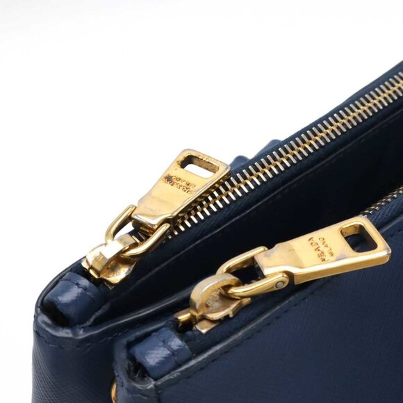 PRADA Blue Leather Saffiano Shoulder Bag - Picture 5 of 10